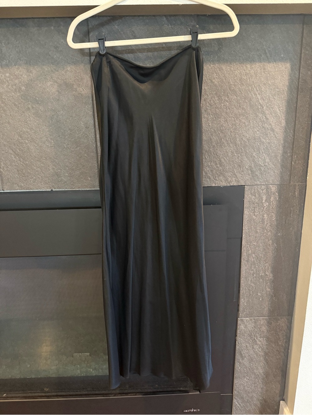 Weekend Stories Black Satin-Look Maxi Skirt